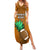 Custom Hawaii Honolulu Football Bowl Family Matching Summer Maxi Dress and Hawaiian Shirt Simple Style LT05 Mom's Dress Brown - Polynesian Pride