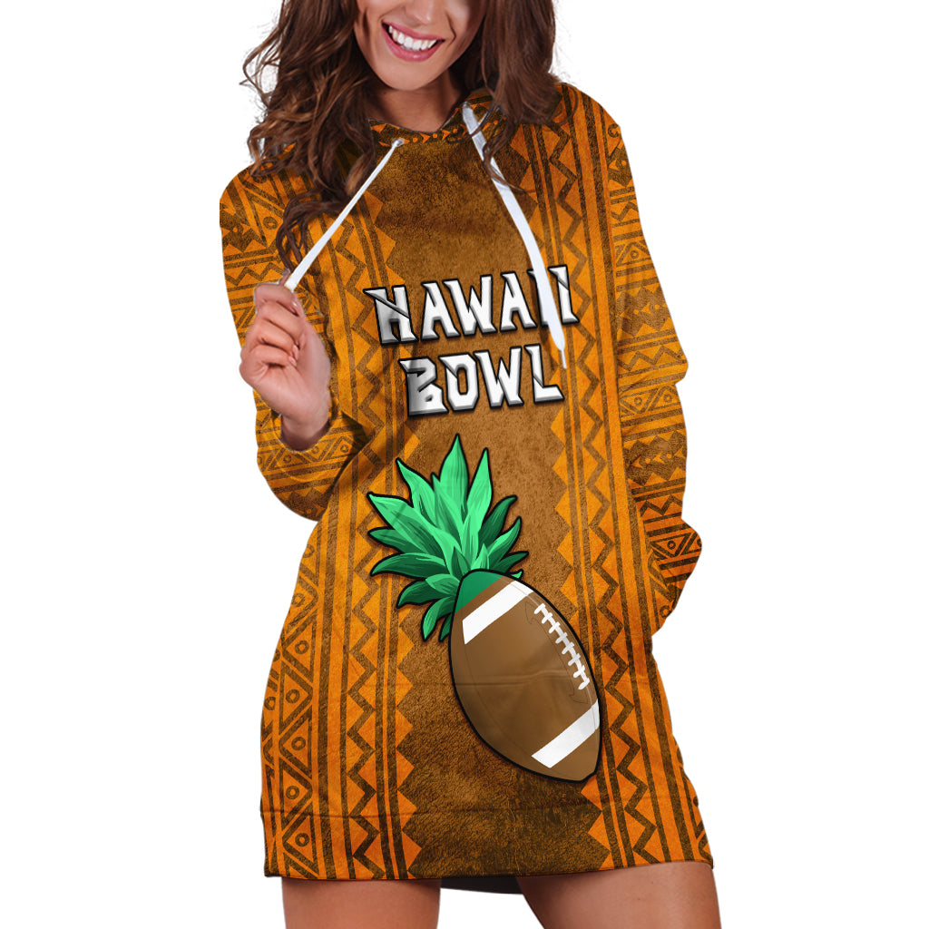 Custom Hawaii Honolulu Football Bowl Hoodie Dress Simple Style LT05 Brown - Polynesian Pride