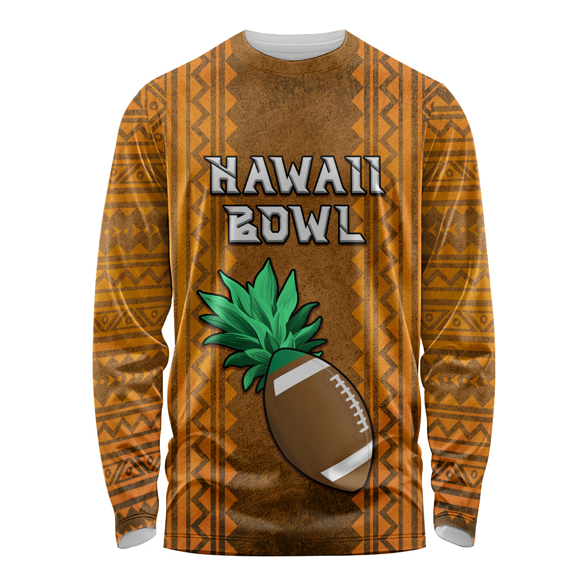 Custom Hawaii Honolulu Football Bowl Long Sleeve Shirt Simple Style LT05 Unisex Brown - Polynesian Pride