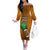 Custom Hawaii Honolulu Football Bowl Off The Shoulder Long Sleeve Dress Simple Style LT05 Women Brown - Polynesian Pride