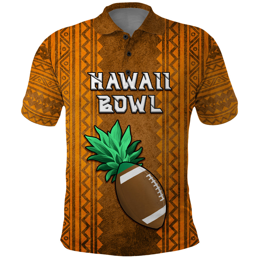 Custom Hawaii Honolulu Football Bowl Polo Shirt Simple Style LT05 Brown - Polynesian Pride