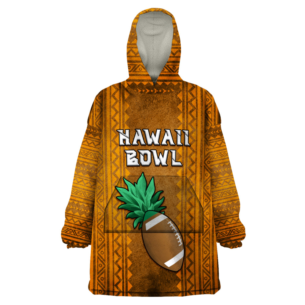 Custom Hawaii Honolulu Football Bowl Wearable Blanket Hoodie Simple Style LT05 One Size Brown - Polynesian Pride