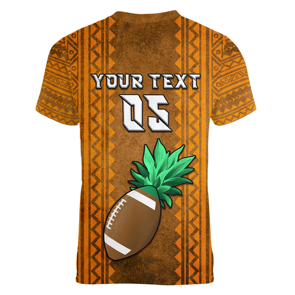 Custom Hawaii Honolulu Football Bowl Women V Neck T Shirt Simple Style LT05 - Polynesian Pride