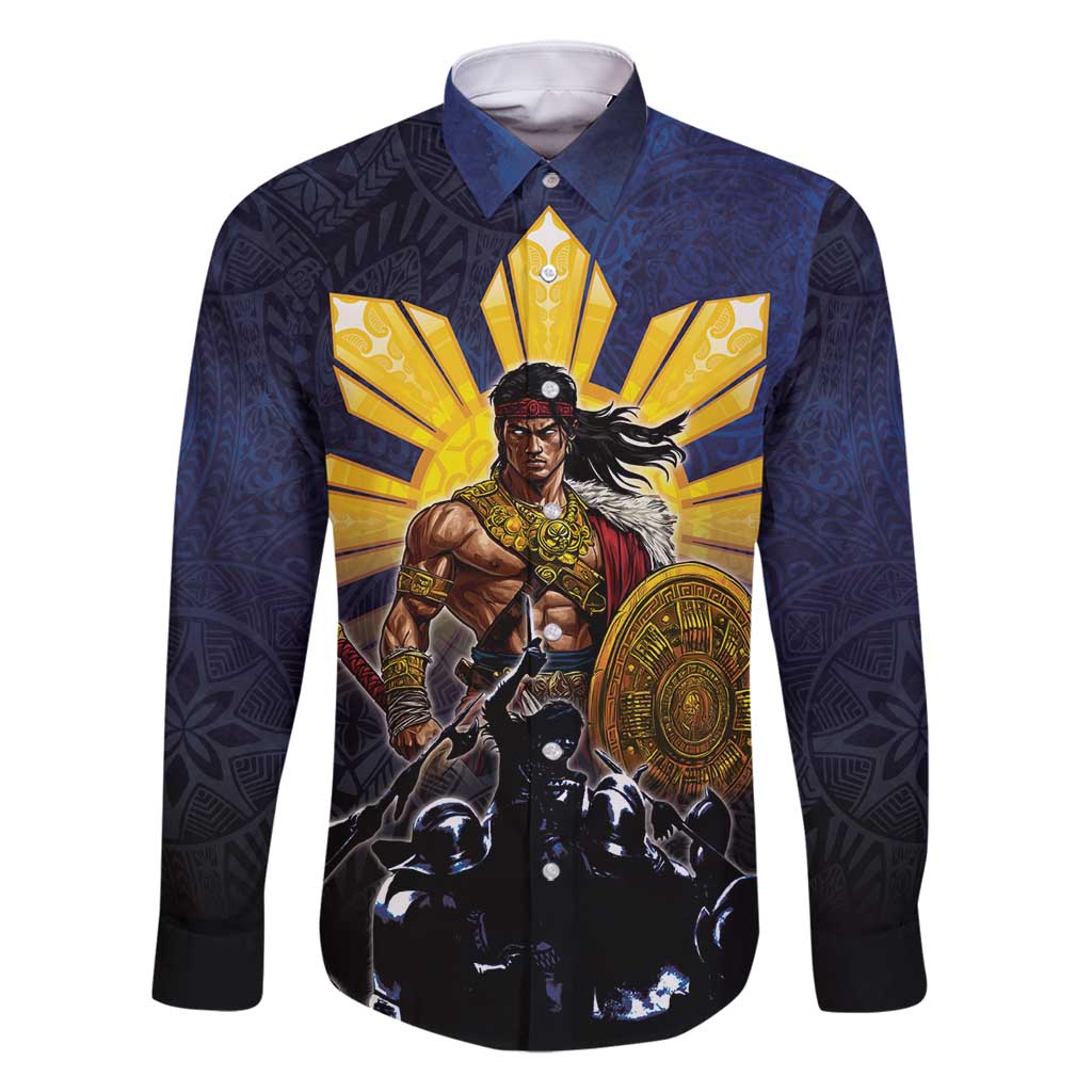 Philippines The First Hero Family Matching Long Sleeve Bodycon Dress and Hawaiian Shirt Lapu Lapu Know Your Roots