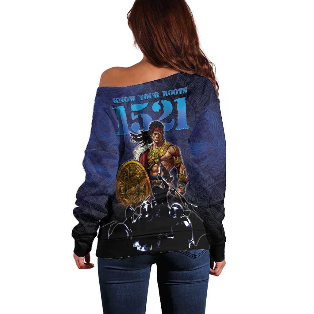 Philippines The First Hero Off Shoulder Sweater Lapu Lapu Know Your Roots