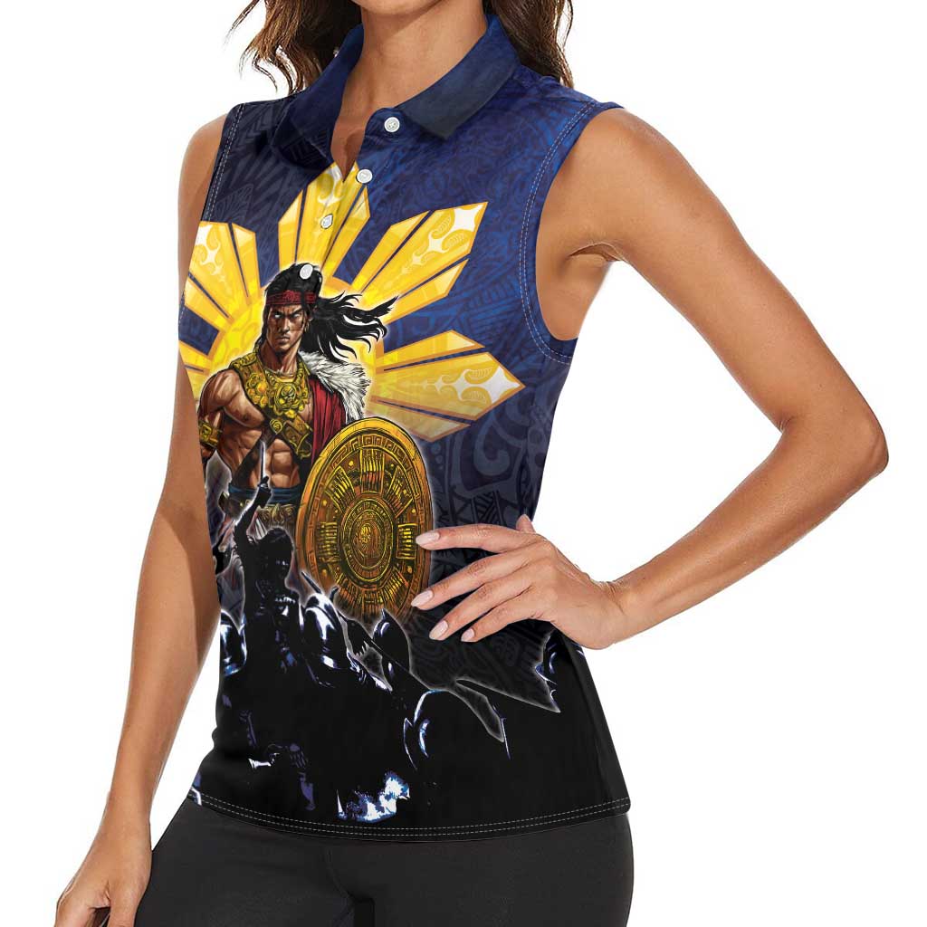 Philippines The First Hero Women Sleeveless Polo Shirt Lapu Lapu Know Your Roots