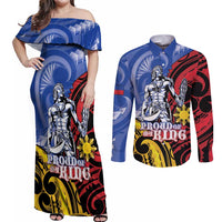 Philippines Lapu-Lapu Couples Matching Off Shoulder Maxi Dress and Long Sleeve Button Shirt Proud Of My King