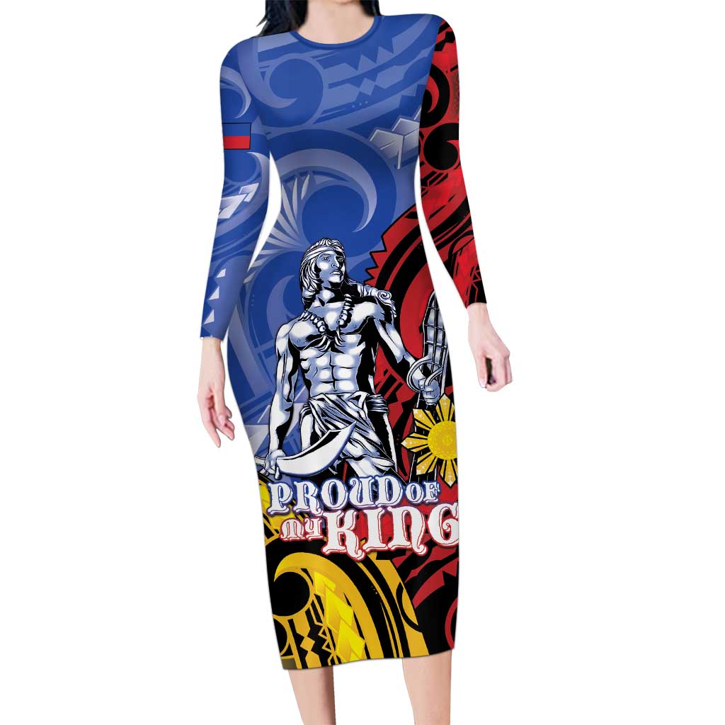 Philippines Lapu-Lapu Long Sleeve Bodycon Dress Proud Of My King