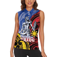 Philippines Lapu-Lapu Women Sleeveless Polo Shirt Proud Of My King LT05 - Polynesian Pride