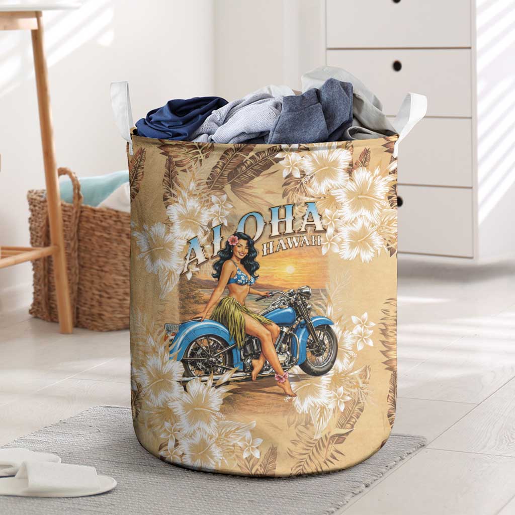 Aloha Hawaii Biker Laundry Basket Ride To Paradise
