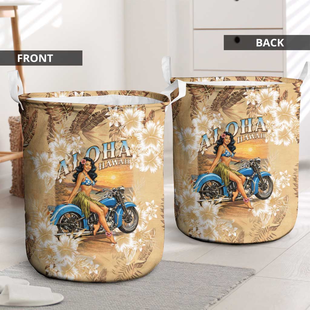 Aloha Hawaii Biker Laundry Basket Ride To Paradise