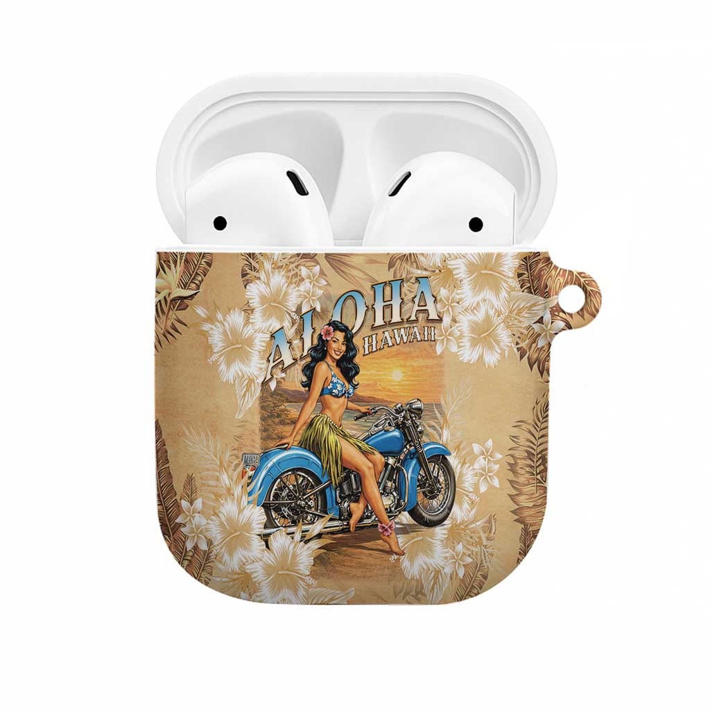 Aloha Hawaii Biker AirPods Case Ride To Paradise LT05 Beige - Polynesian Pride