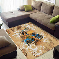 Aloha Hawaii Biker Area Rug Ride To Paradise