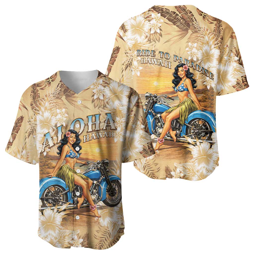Aloha Hawaii Biker Baseball Jersey Ride To Paradise LT05 - Polynesian Pride