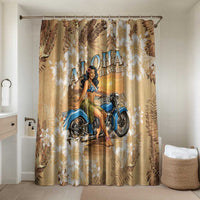 Aloha Hawaii Biker Bathroom Set Ride To Paradise LT05 Shower Curtain Only Beige - Polynesian Pride