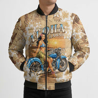 Aloha Hawaii Biker Bomber Puffer Jacket Ride To Paradise LT05 - Polynesian Pride