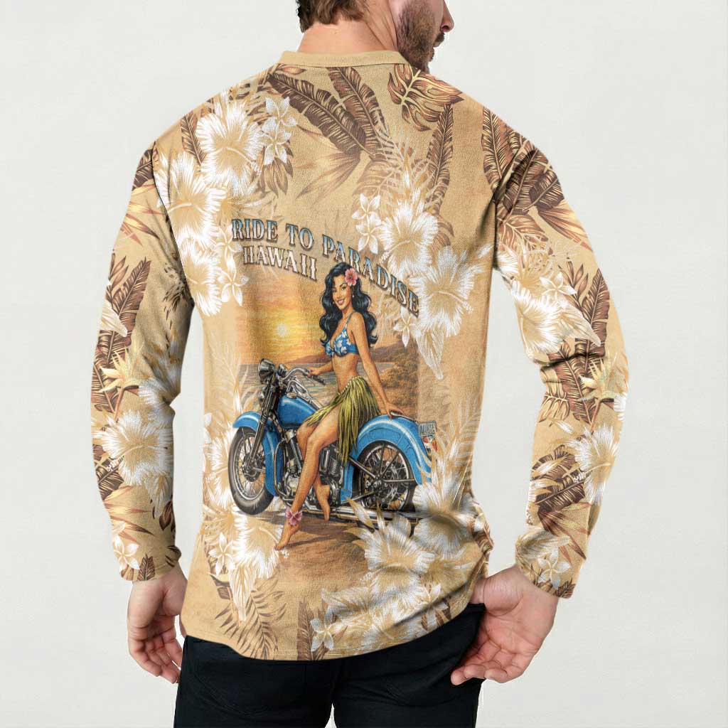 Aloha Hawaii Biker Button Sweatshirt Ride To Paradise LT05 - Polynesian Pride