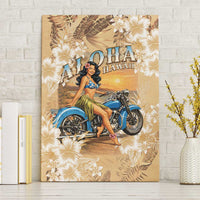 Aloha Hawaii Biker Canvas Wall Art Ride To Paradise LT05 Without Frame Beige - Polynesian Pride