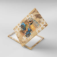 Aloha Hawaii Biker Canvas Wall Art Ride To Paradise LT05 With Frame Beige - Polynesian Pride