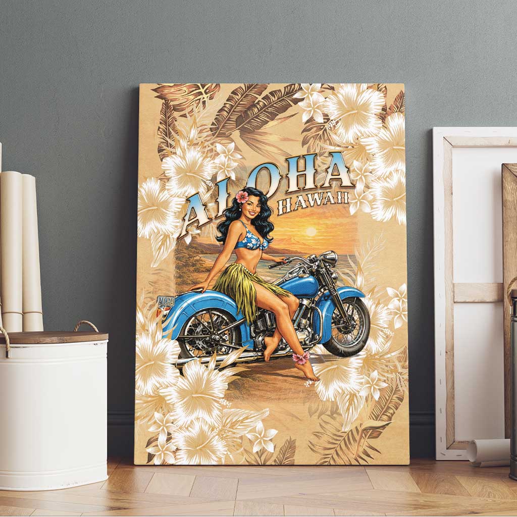 Aloha Hawaii Biker Canvas Wall Art Ride To Paradise LT05 - Polynesian Pride