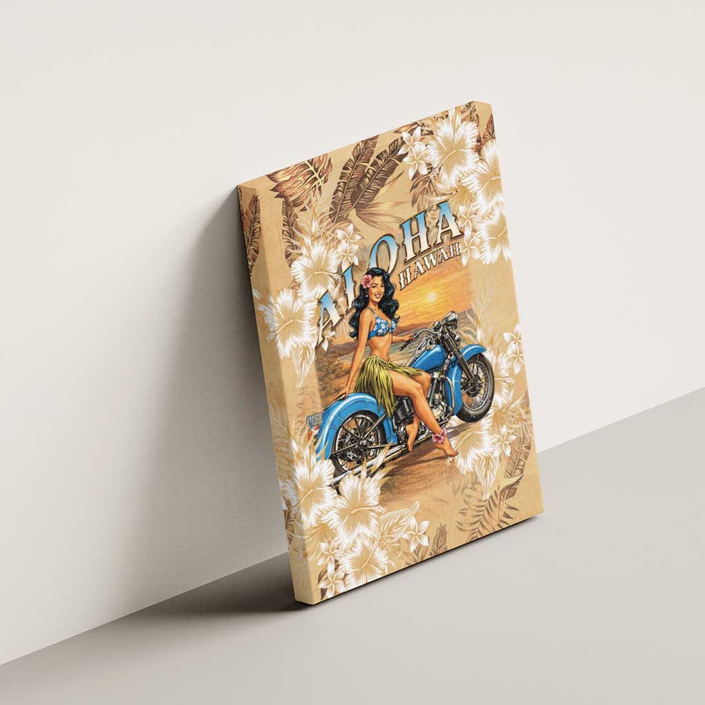 Aloha Hawaii Biker Canvas Wall Art Ride To Paradise LT05 - Polynesian Pride