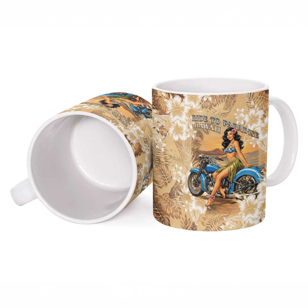 Aloha Hawaii Biker Ceramic Mug Ride To Paradise LT05 - Polynesian Pride