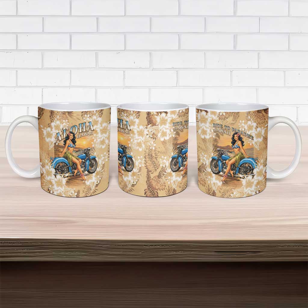 Aloha Hawaii Biker Ceramic Mug Ride To Paradise LT05 - Polynesian Pride