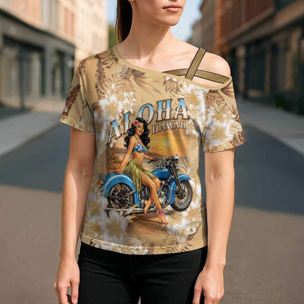 Aloha Hawaii Biker Cross Shoulder Shirt Ride To Paradise LT05 - Polynesian Pride