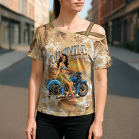 Aloha Hawaii Biker Cross Shoulder Shirt Ride To Paradise LT05 - Polynesian Pride