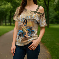 Aloha Hawaii Biker Cross Shoulder Shirt Ride To Paradise LT05 - Polynesian Pride