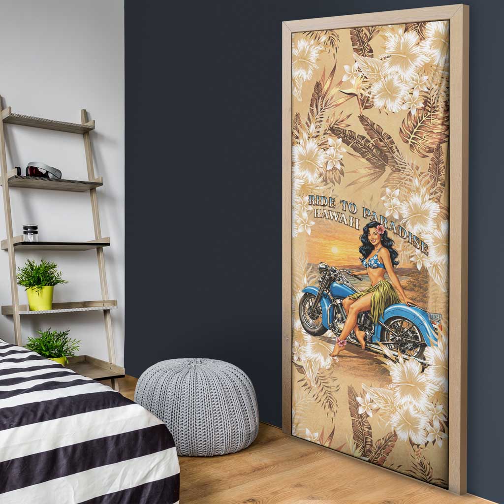 Aloha Hawaii Biker Door Cover Ride To Paradise LT05 - Polynesian Pride