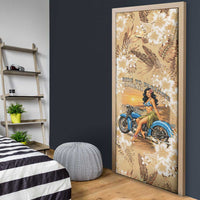 Aloha Hawaii Biker Door Cover Ride To Paradise LT05 - Polynesian Pride