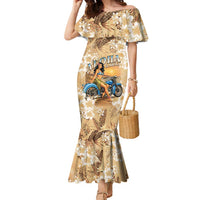 Aloha Hawaii Biker Family Matching Mermaid Dress and Hawaiian Shirt Ride To Paradise