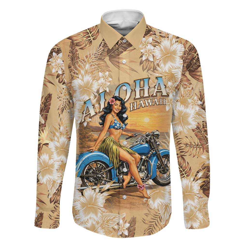 Aloha Hawaii Biker Family Matching Off Shoulder Short Dress and Hawaiian Shirt Ride To Paradise