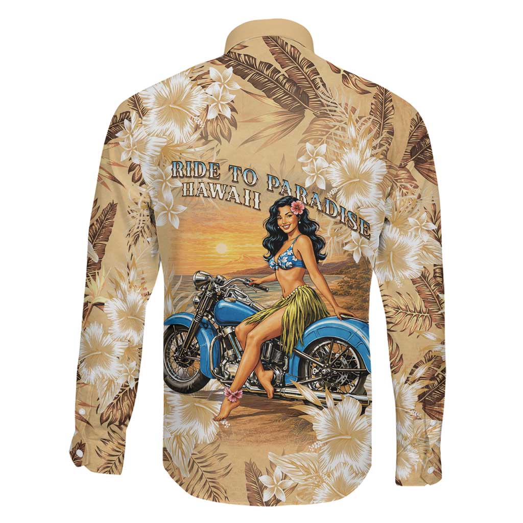 Aloha Hawaii Biker Family Matching Off Shoulder Short Dress and Hawaiian Shirt Ride To Paradise