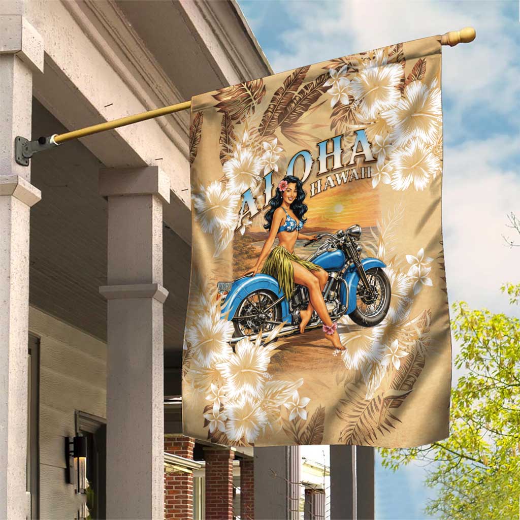 Aloha Hawaii Biker Garden Flag Ride To Paradise LT05 House Flag Beige - Polynesian Pride