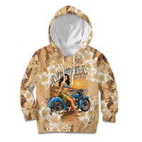 Aloha Hawaii Biker Kid Hoodie Ride To Paradise LT05 Hoodie Beige - Polynesian Pride