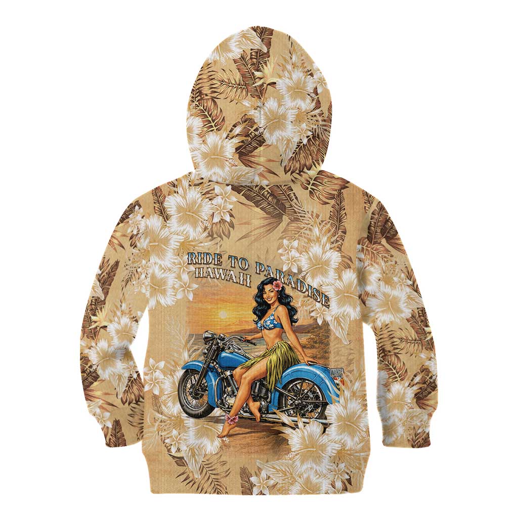 Aloha Hawaii Biker Kid Hoodie Ride To Paradise LT05 - Polynesian Pride