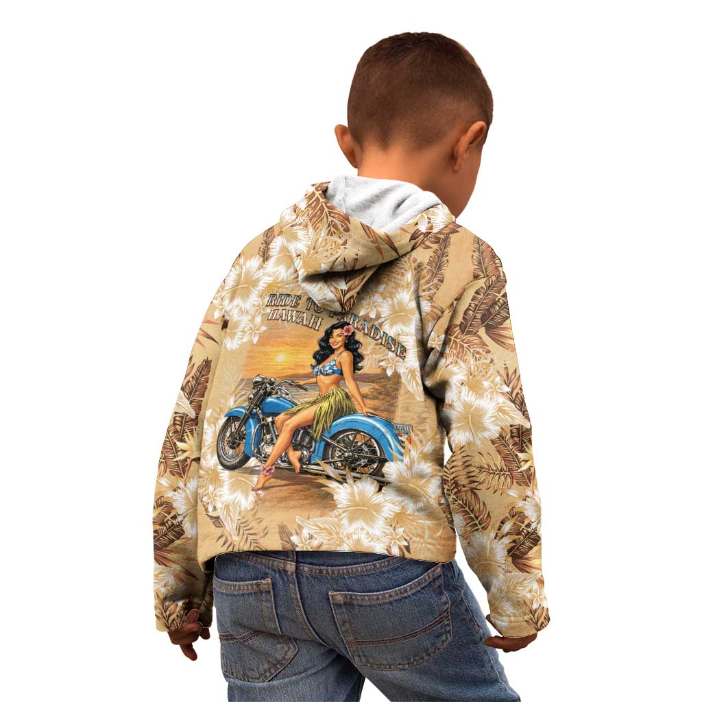 Aloha Hawaii Biker Kid Hoodie Ride To Paradise LT05 - Polynesian Pride