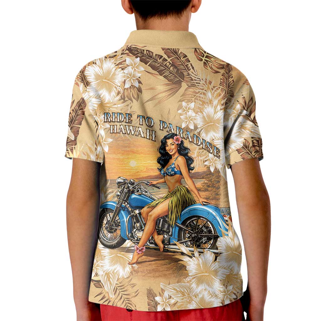 Aloha Hawaii Biker Kid Polo Shirt Ride To Paradise LT05 - Polynesian Pride