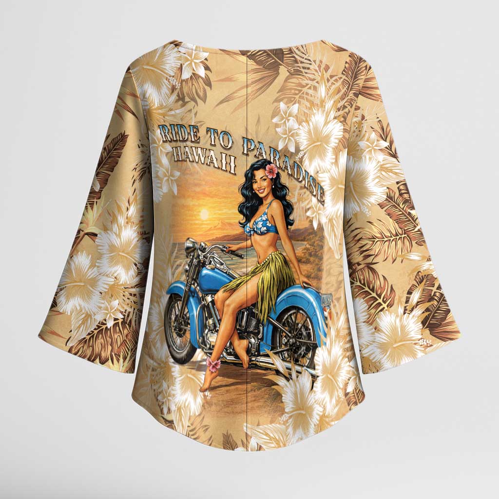 Aloha Hawaii Biker Kimono Sleeve Blouse Ride To Paradise LT05 - Polynesian Pride