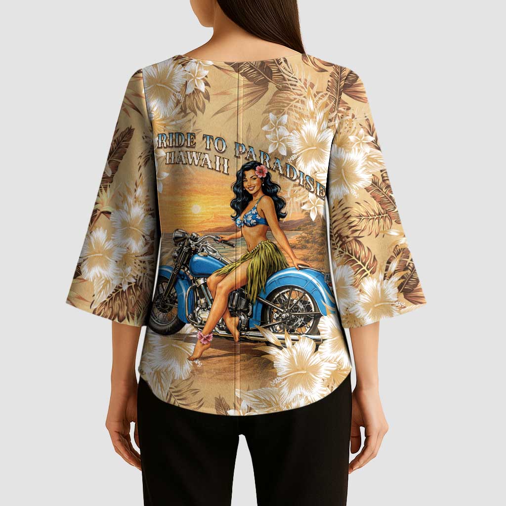 Aloha Hawaii Biker Kimono Sleeve Blouse Ride To Paradise LT05 - Polynesian Pride