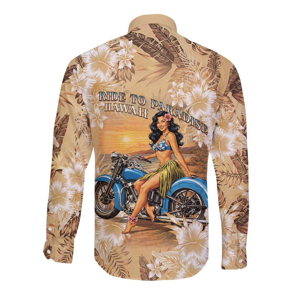 Aloha Hawaii Biker Long Sleeve Button Shirt Ride To Paradise LT05 - Polynesian Pride