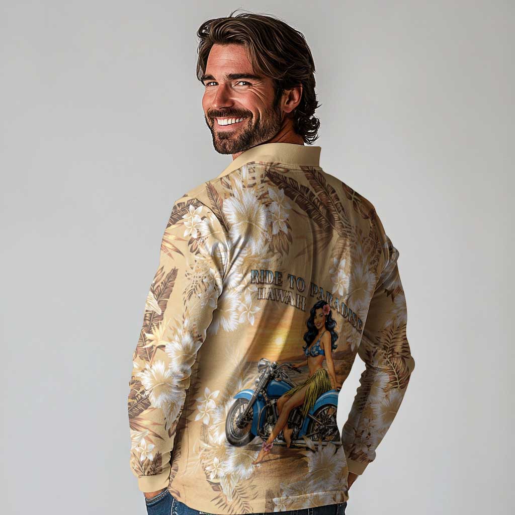 Aloha Hawaii Biker Long Sleeve Polo Shirt Ride To Paradise LT05 - Polynesian Pride