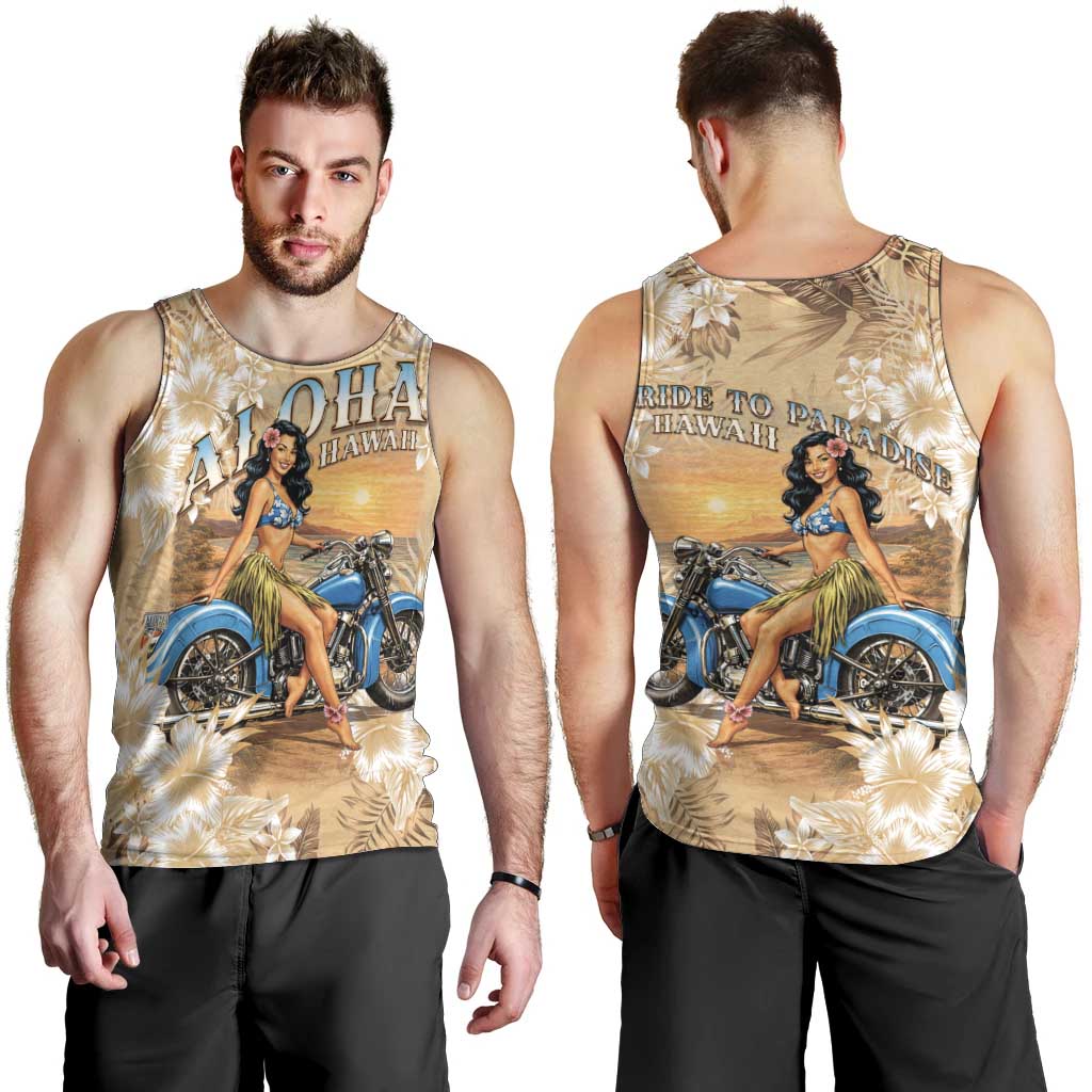 Aloha Hawaii Biker Men Tank Top Ride To Paradise LT05 - Polynesian Pride