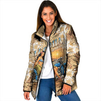 Aloha Hawaii Biker Padded Jacket Ride To Paradise LT05 Women Beige - Polynesian Pride