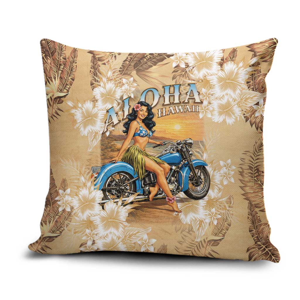 Aloha Hawaii Biker Pillow Cover Ride To Paradise LT05 Beige - Polynesian Pride