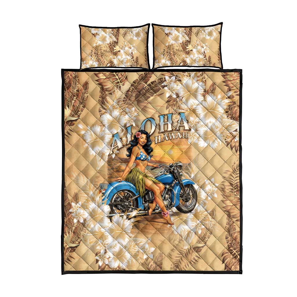 Aloha Hawaii Biker Quilt Bed Set Ride To Paradise LT05 - Polynesian Pride