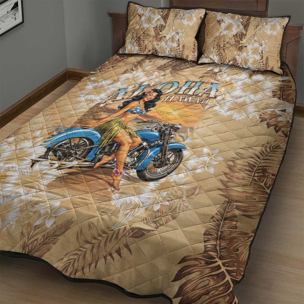 Aloha Hawaii Biker Quilt Bed Set Ride To Paradise LT05 - Polynesian Pride