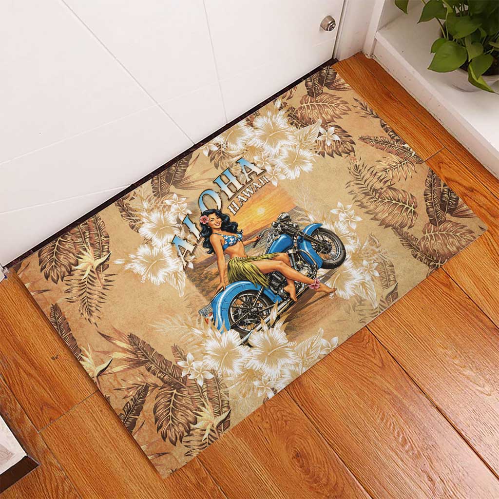 Aloha Hawaii Biker Rubber Doormat Ride To Paradise LT05 - Polynesian Pride